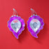 Pure Silver Fancy Diya Leaf Pattern Purple 30.16g